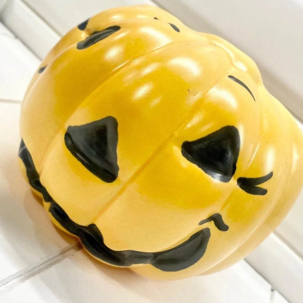 Vintage‎ Haeger Pottery Spooky Pumpkin Planter, Retro Halloween Bowl